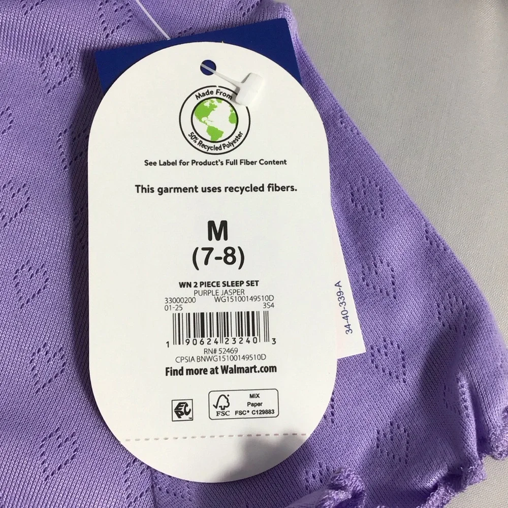 Wonder Nation Lilac Kids Pajama Set